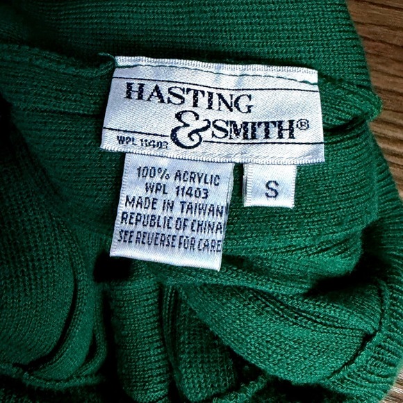 Vintage Hastings & Smith Green Pleated Skirt S Knit Retro Preppy Academia - Picture 3 of 9